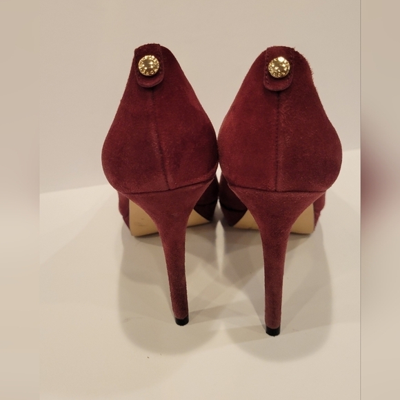 Michael Kors Burgundy Suede Platform Pump size 8 - Picture 5 of 10